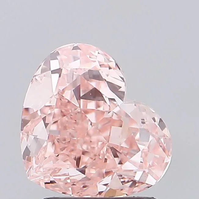1.68ct HEART Fancy Intense Orangey Pink VVS2 Coloured Lab diamond