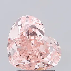 1.68ct HEART Fancy Intense Orangey Pink VVS2 Coloured Lab diamond