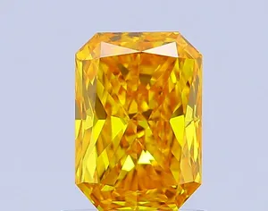0.92ct RADIANT Fancy Vivid Yellow VVS2 Coloured Lab diamond