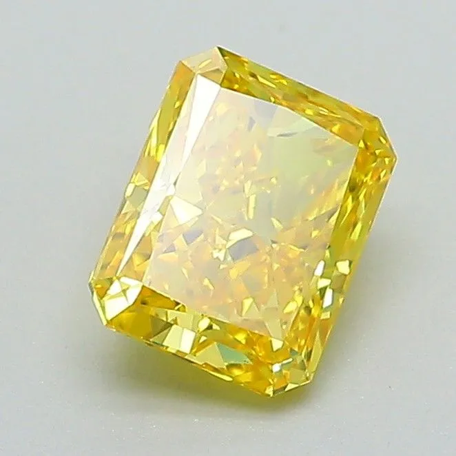 0.99ct RADIANT Fancy Vivid Yellow VS1 Coloured Lab diamond