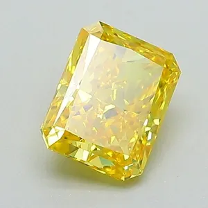 0.99ct RADIANT Fancy Vivid Yellow VS1 Coloured Lab diamond