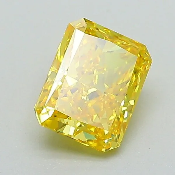 0.99ct RADIANT Fancy Vivid Yellow VS1 Coloured Lab diamond