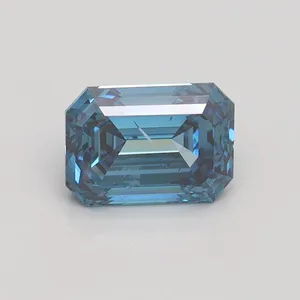 1.01ct EMERALD Fancy Vivid Blue SI2 Coloured Lab diamond