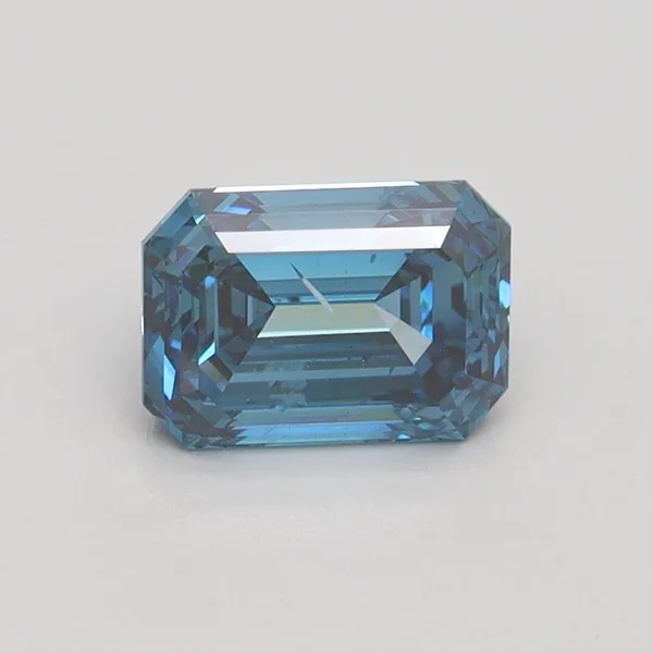 1.01ct EMERALD Fancy Vivid Blue SI2 Coloured Lab diamond