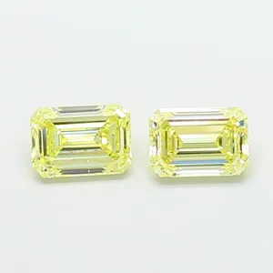1.09ct EMERALD Fancy Light Yellow VS1 Coloured Lab diamond