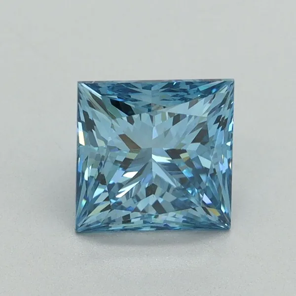 1.61ct PRINCESS Fancy Vivid Blue VVS2 Coloured Lab diamond