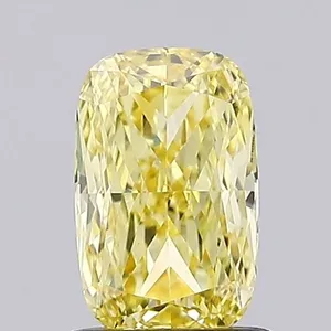 1ct CUSHION Fancy Intense Yellow VVS2 Coloured Lab diamond