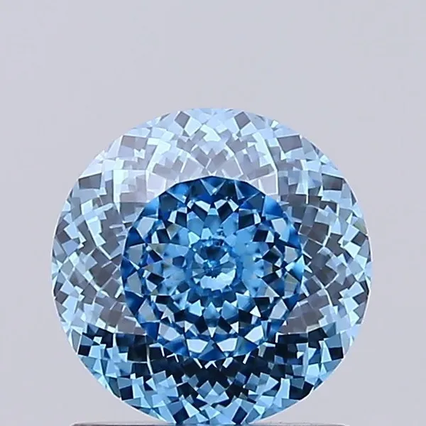 0.93ct ROUND Fancy Vivid Blue VS1 Coloured Lab diamond