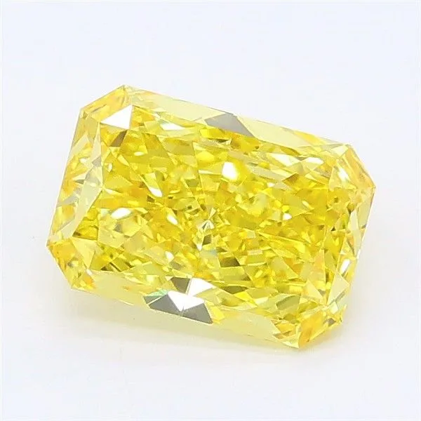 1.28ct RADIANT Fancy Vivid Yellow VS1 Coloured Lab diamond