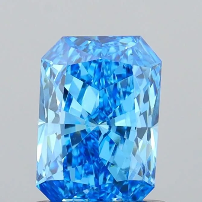 0.96ct RADIANT Fancy Vivid Blue VS1 Coloured Lab diamond
