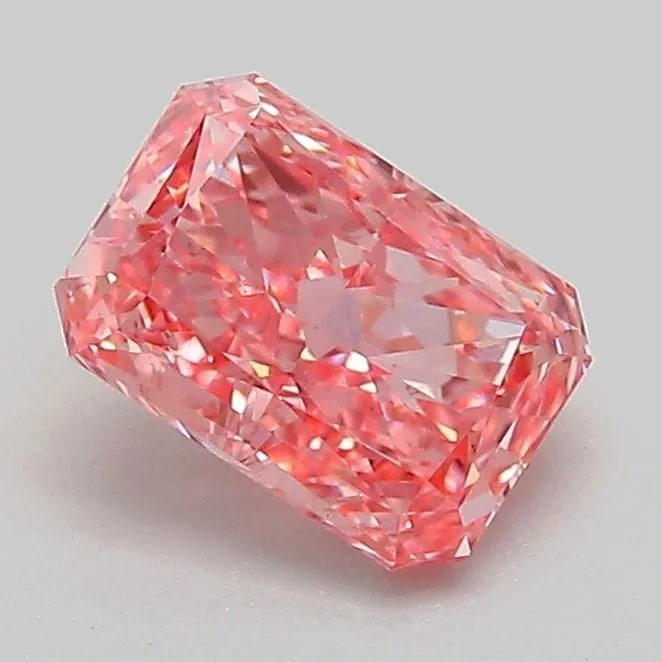 1.09ct RADIANT Fancy Vivid Pink VS1 Coloured Lab diamond