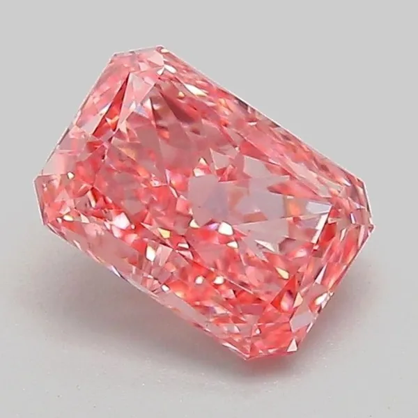 1.09ct RADIANT Fancy Vivid Pink VS1 Coloured Lab diamond