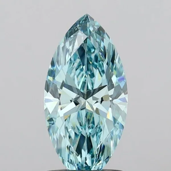 1.24ct MARQUISE Fancy Vivid Greenish Blue VVS2 Coloured Lab diamond