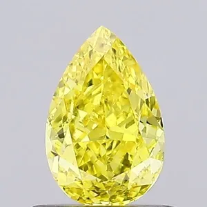 0.61ct PEAR Fancy Vivid Yellow VS1 Coloured Lab diamond