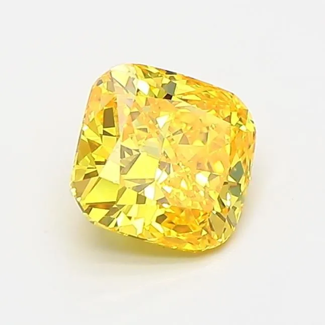 0.79ct CUSHION Fancy Vivid Yellow VVS2 Coloured Lab diamond