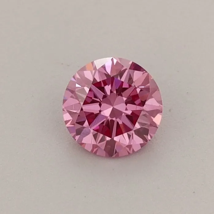 0.36ct ROUND Fancy Vivid Pink VVS2 Coloured Lab diamond