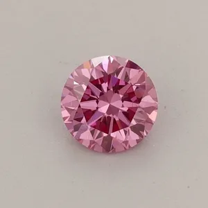 0.36ct ROUND Fancy Vivid Pink VVS2 Coloured Lab diamond