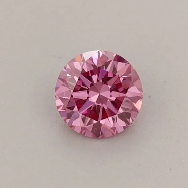 0.36ct ROUND Fancy Vivid Pink VVS2 Coloured Lab diamond