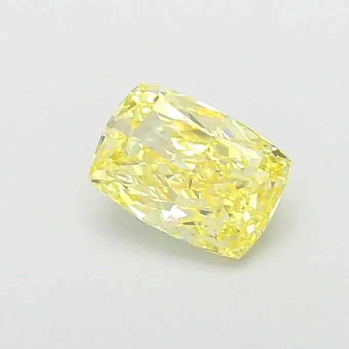 1.36ct CUSHION Fancy Intense Yellow VS2 Coloured Lab diamond