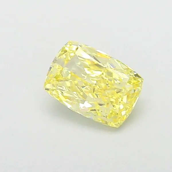 1.36ct CUSHION Fancy Intense Yellow VS2 Coloured Lab diamond