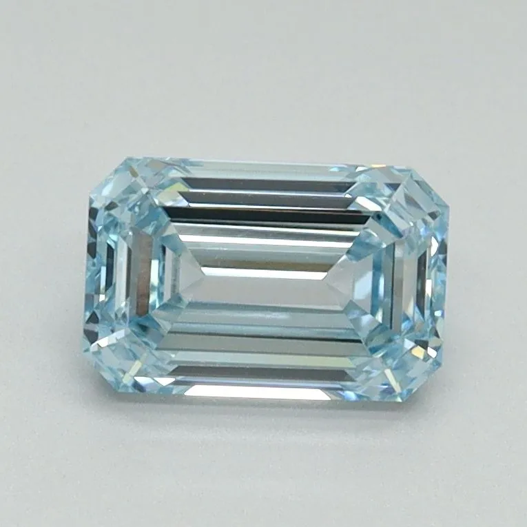 1.00ct EMERALD Fancy Intense Blue VVS2 Coloured Lab diamond