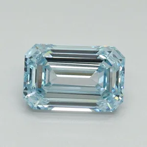 1ct EMERALD Fancy Intense Blue VVS2 Coloured Lab diamond