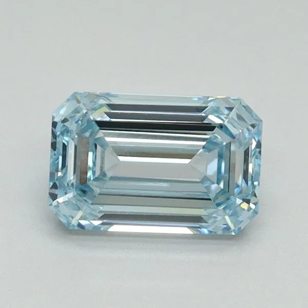 1ct EMERALD Fancy Intense Blue VVS2 Coloured Lab diamond