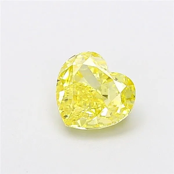 1.53ct HEART Fancy Vivid Yellow VS1 Coloured Lab diamond