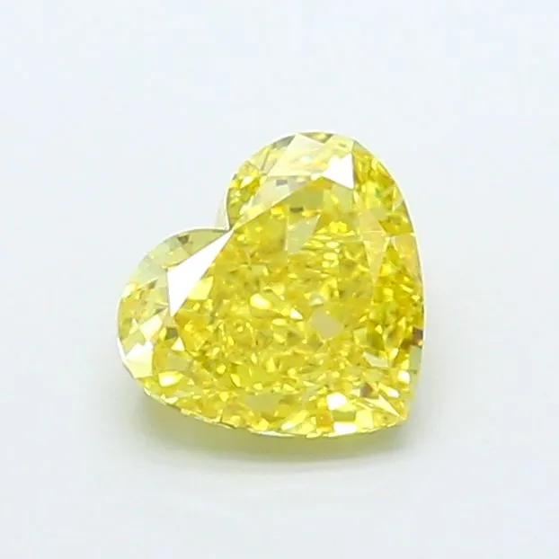 1.23ct HEART Fancy Vivid Yellow VS1 Coloured Lab diamond