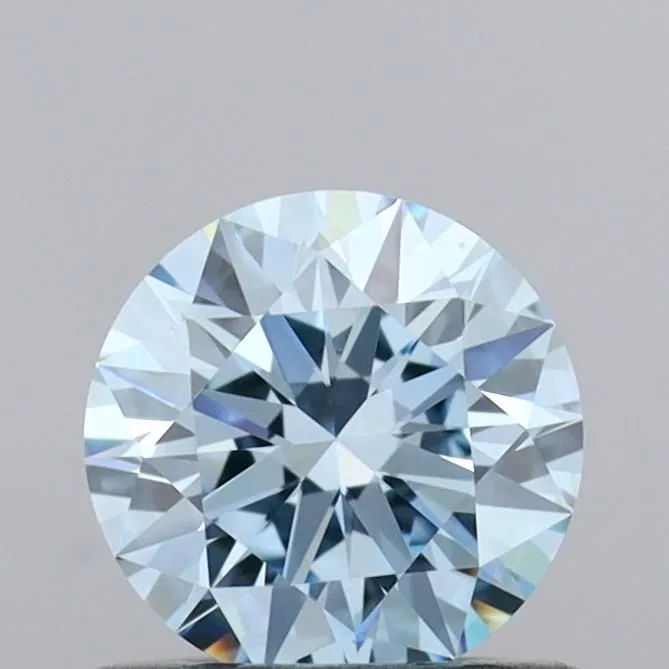 0.62ct ROUND Fancy Vivid Blue VVS1 Coloured Lab diamond