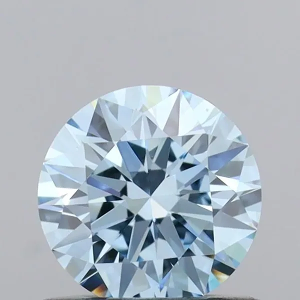 0.62ct ROUND Fancy Vivid Blue VVS1 Coloured Lab diamond