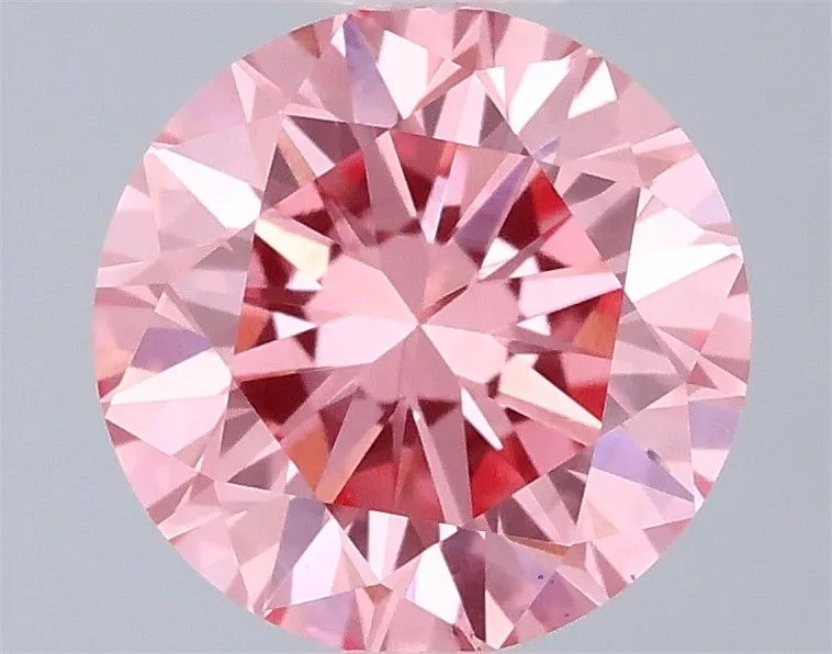 0.56ct ROUND Fancy Vivid Pink VS2 Coloured Lab diamond