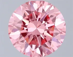 0.56ct ROUND Fancy Vivid Pink VS2 Coloured Lab diamond