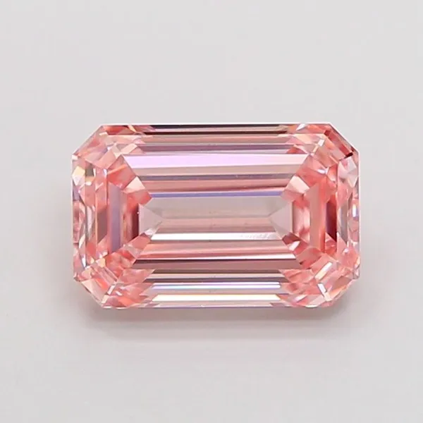 1.39ct EMERALD Fancy Intense Pink VS1 Coloured Lab diamond