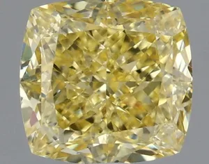 1.09ct CUSHION Fancy Intense Yellow VVS2 Coloured Lab diamond