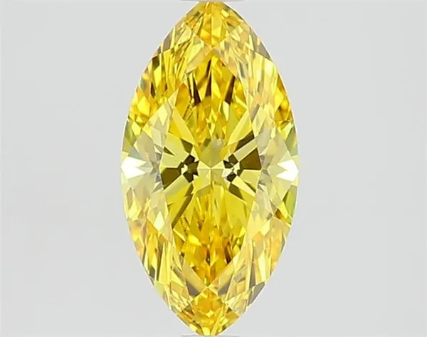 1ct MARQUISE Fancy Vivid Yellow VS1 Coloured Lab diamond