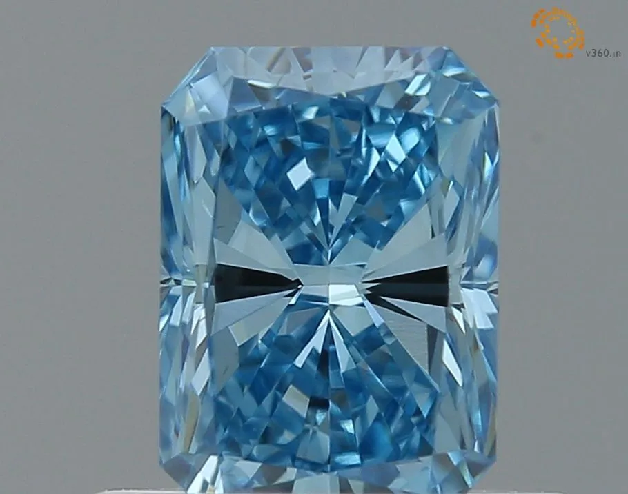 0.62ct RADIANT Fancy Vivid Blue VVS2 Coloured Lab diamond