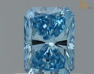 0.62ct RADIANT Fancy Vivid Blue VVS2 Coloured Lab diamond