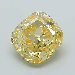 1.01ct CUSHION Fancy Intense Yellow VS1 Coloured Lab diamond