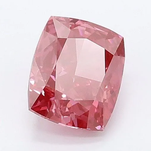 0.99ct CUSHION Fancy Vivid Pink VS2 Coloured Lab diamond