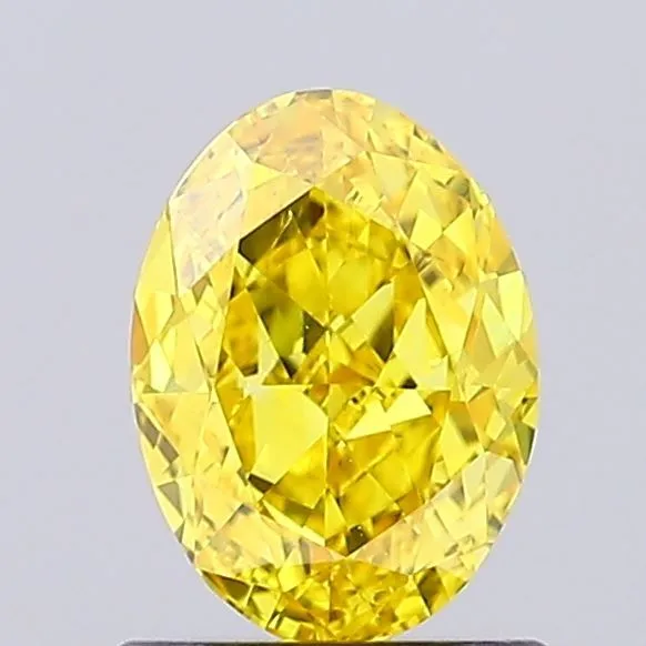1.03ct OVAL Fancy Vivid Yellow VS2 Coloured Lab diamond