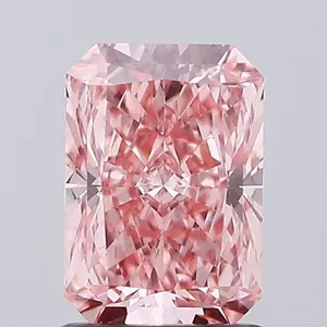 1.34ct RADIANT Fancy Vivid Pink VS1 Coloured Lab diamond