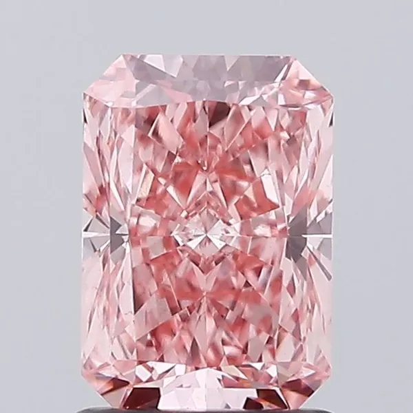 1.34ct RADIANT Fancy Vivid Pink VS1 Coloured Lab diamond