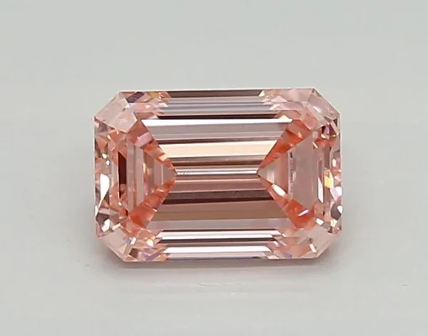 0.76ct EMERALD Fancy Intense Pink VVS1 Coloured Lab diamond