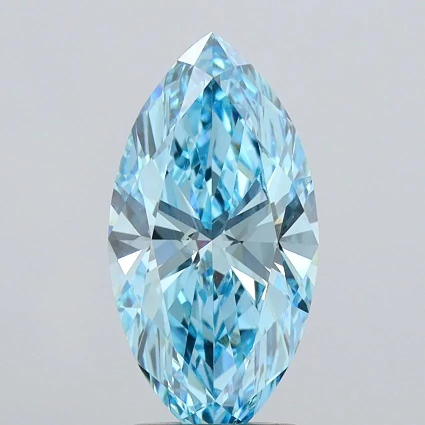 1.95ct MARQUISE Fancy Vivid Blue VS1 Coloured Lab diamond