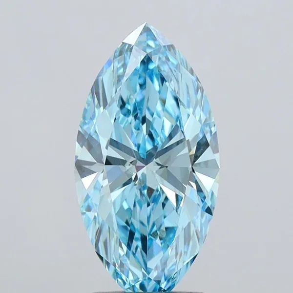 1.95ct MARQUISE Fancy Vivid Blue VS1 Coloured Lab diamond