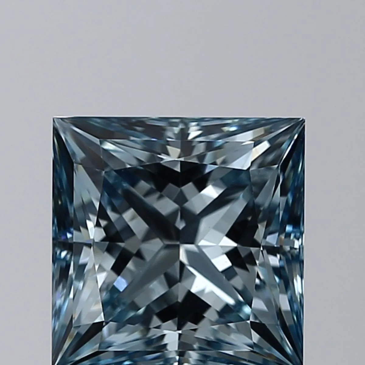 2.64ct PRINCESS Fancy Intense Green Blue VVS2 Coloured Lab diamond