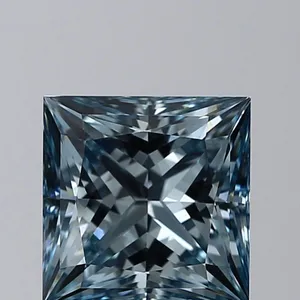 2.64ct PRINCESS Fancy Intense Green Blue VVS2 Coloured Lab diamond