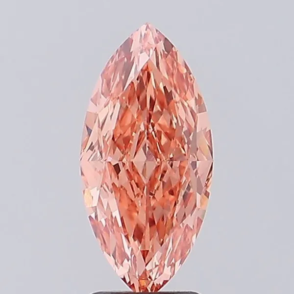 2.04ct MARQUISE Fancy Intense Orangey Pink VVS2 Coloured Lab diamond