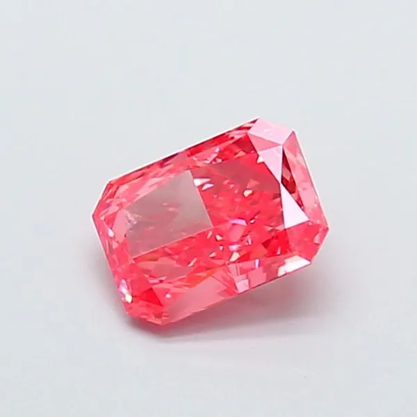 1.26ct RADIANT Fancy Vivid Pink VVS2 Coloured Lab diamond